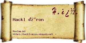 Hackl Áron névjegykártya