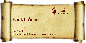 Hackl Áron névjegykártya